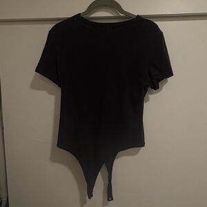 SKIMS Black Short Sleeve Bodysuit